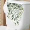 Vägg klistermärken grön växt lämnar blommor klistermärke för badrum toalettdekor vardagsrum hem dekoration väggmålning förgivande selfadhesive dekaler 230808