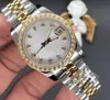 Senhora diamantes relógio feminino relógios 31mm feminino relógio dia dateday menina safira vidro relógio de pulso automático mecânico-10