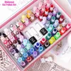 60-Farben-Gel-Nagellack-Set, semi-permanent, Soak Off UV-LED-Gel-Lack mit 3-teiligem Basis-Gel-Set für Zuhause, Salon, Nagelkunst, DIY