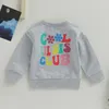 T Shirts Focusnorm 0 6y Büyük Lil Kardeş Eşleşen Kıyafetler Bebek kızlar için sonbahar sweatshirtler uzun kollu mektup baskılı gevşek kazak üstleri 230808