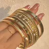 Women Fashion Punk Gold Color Bangles for Women Men Trendy Stainless Steel Metal Bracelets Bohemian Jewelry Accessories Gift