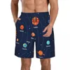 Shorts Masculino Roupa de Banho Masculino Sistema Solar Órbitas e Planetas Fato de Banho Masculino Calções de Praia