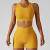 Lu Align Yoga Lemon Outfits 2-teiliges nahtloses Damen-Trainingsanzug-Set, Lauftraining, Sportbekleidung, Fitnessstudio, Fitness, BH, hohe Taille, Leggings, Sportanzug 221101 2024