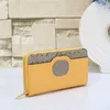 GBAG Kvinnors designer handväska enkel blixtlås plånbok svart gul lång koppling mjuk pu läder pengar påse