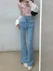 Women's Pants Chic High Waist Slim Flare Jeans Spring Summer Girl Streetwear Skinny Boot Cut Denim Lady Leggy Long