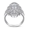 Bröllopsringar 1 5 Carat de Color Oval Diamond 925 Silver Ring Bands Anniversary Gift Fine Jewelry Accessories 230808
