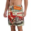 Shorts pour hommes Beach Short Swim Vintage Dog Poster avec Pin Up Girl et Retro Car Surf Sport Board Maillots de bain