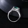 Cluster Rings Trendy Round 925 Silver For Women With Colorful Zircon Stone Jewelry Dedo Party Ring Wedding Gift Atacado