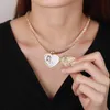 Anhänger-Halsketten Personalisieren Sie die Herz-Namenskette mit Ihrem Bild, Charm für Mama, HipHop-Eis-Out-Schmuck, Valentinstagsgeschenk 230807