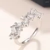 Bröllopsringar Caoshi Elegant Fashion Women's Ring For Daily Life Bright Zirconia Finger Accessories Engagement Ceremony Stylish Jewelry
