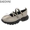 Jurk Schoenen Zomer Dikke Vrouwen Sportschoenen Mode Ondiepe Vlinder-knoop Platform Platte Schoenen Dames Casual Outdoor Mary Jane Schoenen 230807