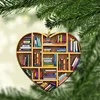 Gartendekorationen 1 Stück Buchliebhaber Herzförmige Verzierung Bücherregal Anhänger Keramik Liebesanhänger Weihnachtsbaum Dekor Geschenke