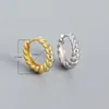 Hoop Huggie WANTME 925 Sterling Silver Simple Gothic Twist 95mm Earrings for Women Punk Bohemian Statement Goldplated Jewelry 230808