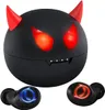 Bezprzewodowe słuchawki dla dzieci, słuchawki Bluetooth Little Devil z obudową ładującą, wodoodporne słuchawki do gier stereo, lekkie pąki uszu wbudowane podwójne mikrofon