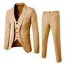 Мужские костюмы ehioe Fashion Men Men Classic Set Set Set Set Sed Wedding Grooming Slim Fit Jacket Жилет Плетена