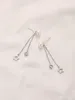 S925 Sterling Zilver Earline Vrouwelijke Koreaanse Stijl Premium Stijl Lange Kwast Parel pentagram Nieuwe Mode Oorbellen