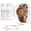 Wristwatches Colorful Full Wooden Watch Band Men's Quartz Wristwatch Classic Arabic Numerals Analog Display Natural Style Male Watches