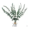 装飾的な花の花輪ユーカリの茎装飾人工葉結婚式のセンターピースの花の花のための偽の緑の枝