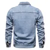 Herrenjacken Frühling Männer Solide Revers Denim Jacken Mode Motorrad Jeans Jacken Hommes Slim Fit Baumwolle Casual Schwarz Blau Mäntel 230807