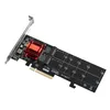 Kable komputerowe PCIE3.1 x8 do Dual M.2 Karta rozszerzania dysku twardego ASM1812 Chip obsługuje Protokół NVME Pełna prędkość Adapter