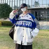 Sudaderas con capucha de los hombres Sudaderas American Retro Spliced Baseball Uniform Chaquetas a cuadros para hombres Primavera Mujeres Hip Hop Loose Harajuku Varsity Jacket Coat Unisex 230807