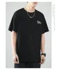 Erkek Tişörtleri M5266 Kısa kollu tişört yaz gelgit markası pamuklu siyah gevşek üst kıyafetler iç dip gömlek