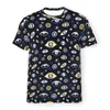 Men's T Shirts Evil Eye Seamless Pattern 3D Print Polyester T-shirt Men Short Sleeve TShirt Harajuku Streetwear Tops