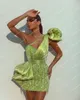 Urban Sexy Dresses Luxury Beaded Tassel Mini Prom Party Trendy One Shoulder Ruffles Satin Cocktail Gowns Glitter Short Dress 230808