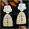 Ohrstecker Siscathy Schmuck Mode Tropfen für Frauen Trend Luxus Zirkonia Blume Hängende Ohrring Party Lieferung Dhgarden Dhn2Z