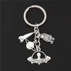 Rocket Spaceship Alien UFO Keychain Planet Astronaut Pendant Keyholder Fit Friend Gift Jewelry270k