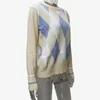 Kvinnors tröjor Löst tröja Casual All-Match Argyle Mönster Långärmad O-Neck Fashion Simple Knitwear Women's Pullover Jumper Sy2478