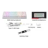 Motospeed SK66 Bluetooth 5.0 sans fil 2.4G USB 3 modes clavier de jeu mécanique Hot Swap RGB rétro-éclairé 61 touches clavier d'ordinateur HKD230808