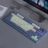 ボウワイヤレスゲームメカニカルキーボードホットスワップRGB Bluetoothキーボード充電式ワイヤードキーボードが多機能ノブHKD230808