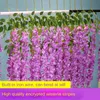 Decorative Flowers Wreaths 12pcs/Artificial Wisteria False Violet Ceiling Flower Rattan Wedding Family Garden el Corridor Living Room Office Decoration 230808