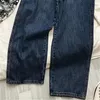 Herr jeans vintage blå hög midja kvinnor gradient amerikansk mode streetwear wide ben jean kvinnlig denim byxor baggy byxor 230807