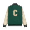 Herrenjacken Designer 2023 Herrenjacke Versity Herrenmäntel Flugjacke Baseballuniform Buchstabe C Stickerei PU-Leder bequem Perlenverschluss Mode Oberbekleidung