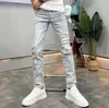 Jeans masculino QZ0721 moda 2023 passarela luxo design europeu roupas estilo festa