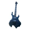 Fabryczna matowa czarna gitara elektryczna z mostem tremolo, wkładki płomieniowe, dostosuj logo/kolor