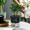 Planters Pots Pot Tanaman Dek Ganda dengan Tangki Air Desktop Pot Bunga Terpisah Tanaman Air Pot Kantor Rumah Mandiri