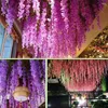 Fleurs décoratives 1 paquet de 12 simulation de mariage fleur chambre salon feuille en plastique Doubanhua vert vigne Decoratio Y7H6