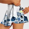 Pantaloncini da donna Summer Athletic Skorts Gonne per donna Gonna corta a pieghe con stampa floreale a vita alta con tasche Lady Teen Girls Sportwear