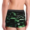 Green Homme Panties Man 속옷 인쇄 반바지 복서 브리프의 초록 3D 큐브 디자인