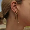 Dos Boucles D'oreilles Pas De Trou D'oreille Long Vintage Suspendu Exagéré Pour Les Femmes Clip Niche Haute Froid Style Soutien En Gros