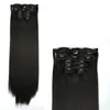 Synthetic Hair Extensions Clip In Hair 1B# 2/30# 613# 27# Color Brazilian Clips On 6 pieces/set 140g