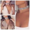 Choker 2023 Kristal Strass Ketting Vrouwen Bruiloft Accessoires Zilver Kleur Ketting Punk Gothic Chokers Sieraden Collier Femme