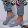 Dress Shoes Women Casual Spring Loafer Slips Soft Round Toe Denim S Jeans Plus Size 221105 Drop Delivery Accessories