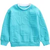 Hoodies Sweatshirts Fashion Kids Tops Lente Herfst Kinderen Jongens Letters Katoen Blauw Grijs T-shirt Tiener Trui Kleding 10 12 14Y 230807