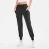 Lu Kadın Yoga Dokuzuncu Pantolon Çalışan Fitness Joggers Yumuşak Yüksek Bel Elastik Kadınlar Jogging Pants 4 Renk L5224