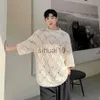 Erkek Sweaters Net Celebrity Gevşek Hollow Nefes Alabaş Kısa Kollu Örme Tişört Erkekler Kadın Sokak Giyim Vintage Feater Tişörtler Erkek J230808