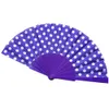 Chinese Style Products Plastic Folding Fan Chinese Polka Dots Pattern Art Craft Gift For Home Decoration Ornaments Dance Hand Fan Gifts Decor